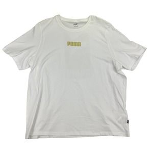 Puma Mens Dazed Logo Crewneck Short Sleeve T-Shirt White 2XL